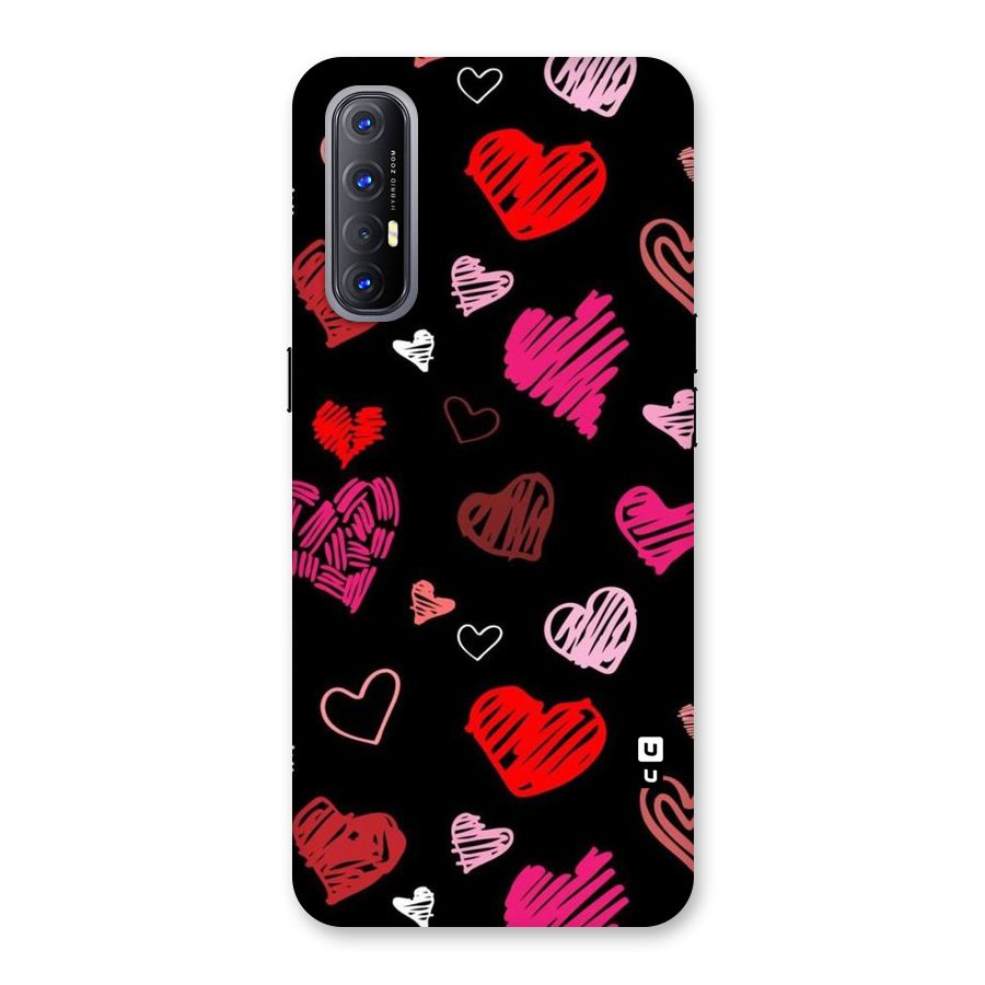 Hearts Art Pattern Back Case for Reno3 Pro