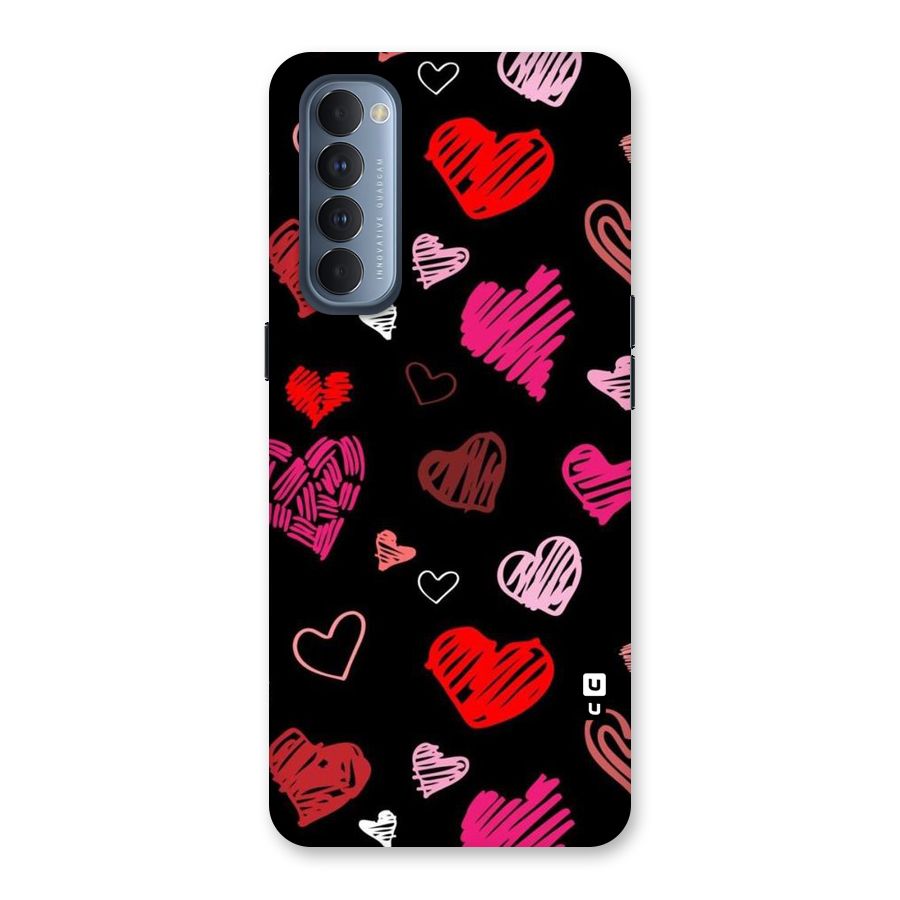 Hearts Art Pattern Back Case for Reno4 Pro