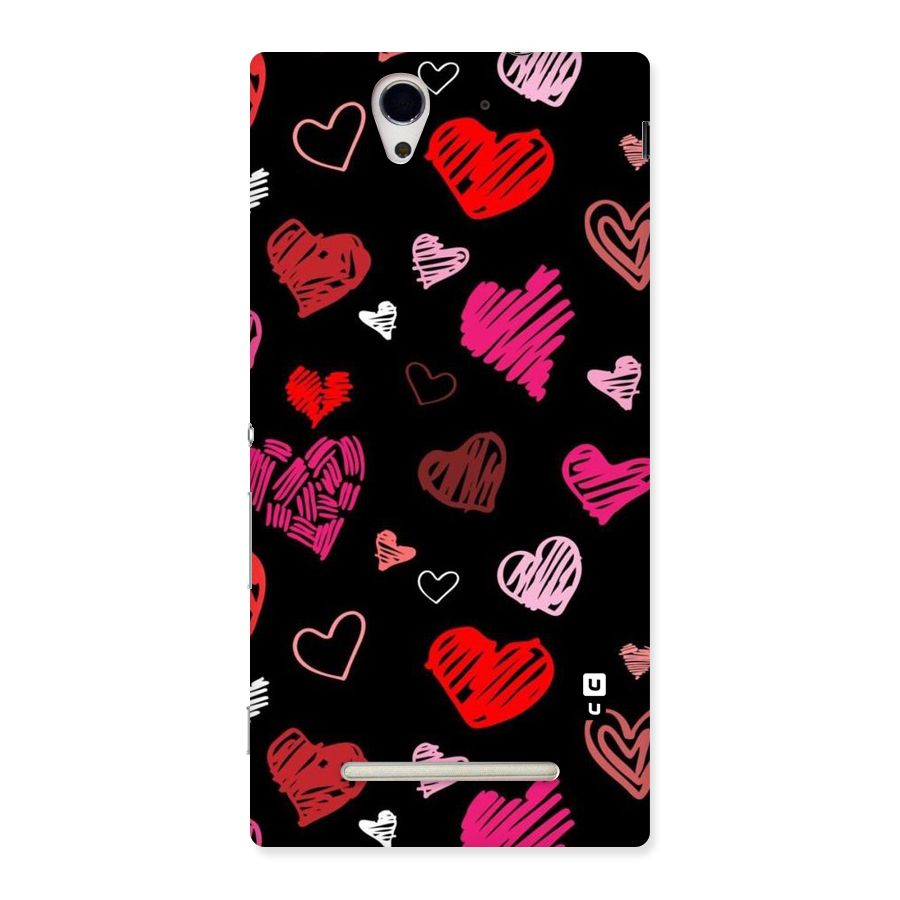 Hearts Art Pattern Back Case for Sony Xperia C3