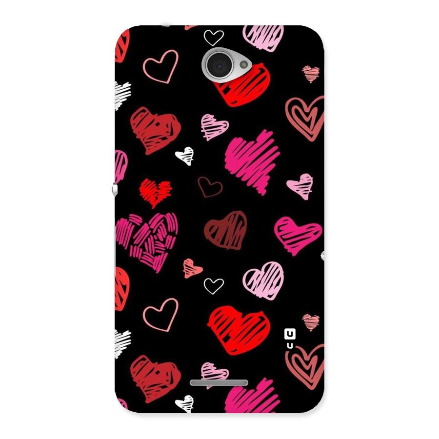 Hearts Art Pattern Back Case for Sony Xperia E4
