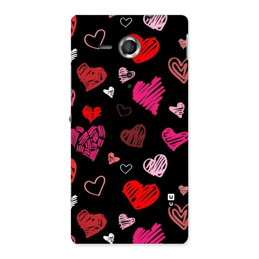 Hearts Art Pattern Back Case for Sony Xperia SP