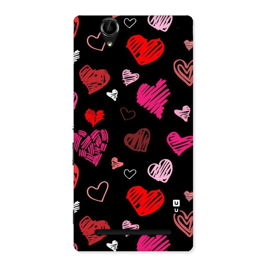 Hearts Art Pattern Back Case for Sony Xperia T2