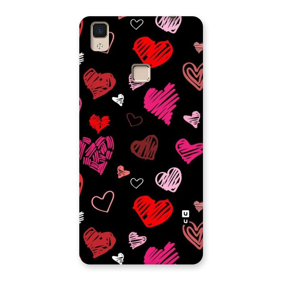 Hearts Art Pattern Back Case for V3 Max