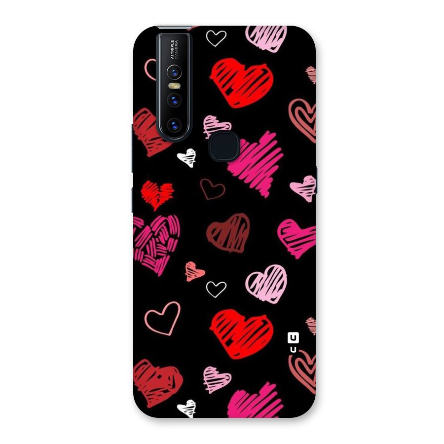 Hearts Art Pattern Back Case for Vivo V15