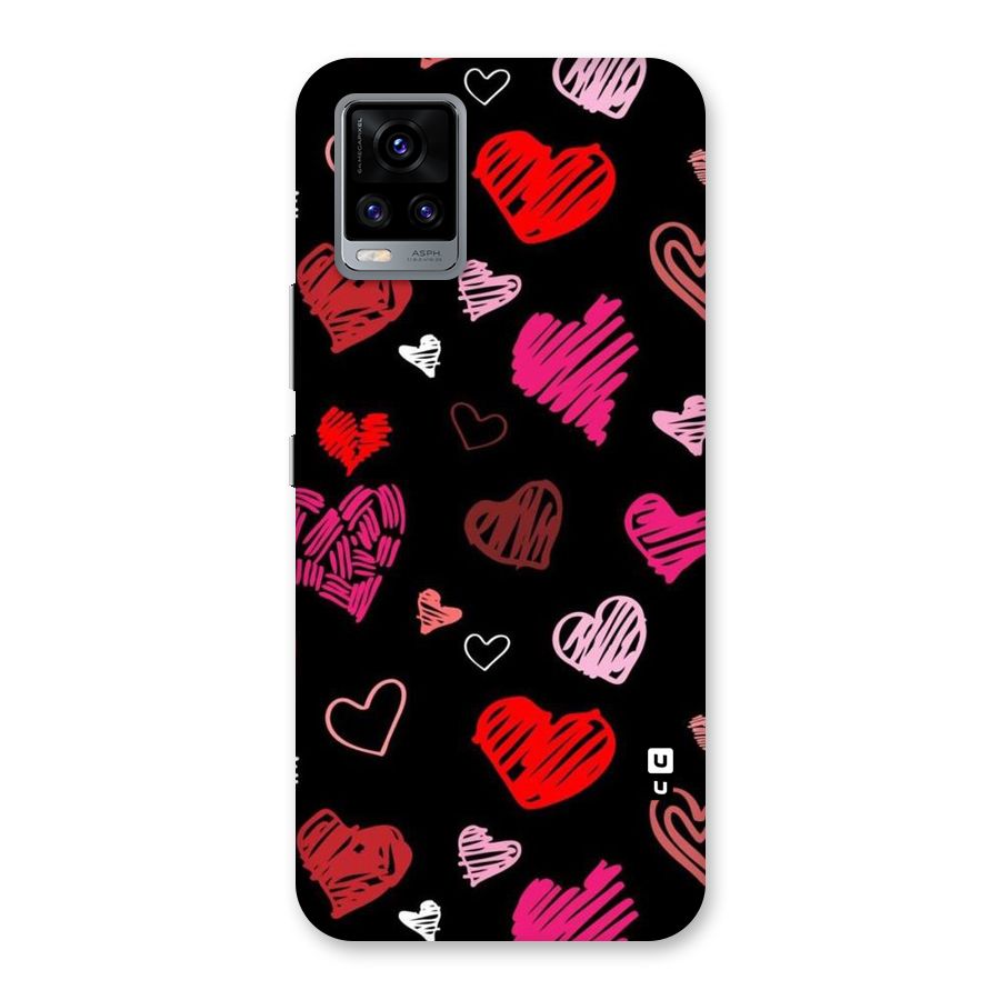 Hearts Art Pattern Back Case for Vivo V20