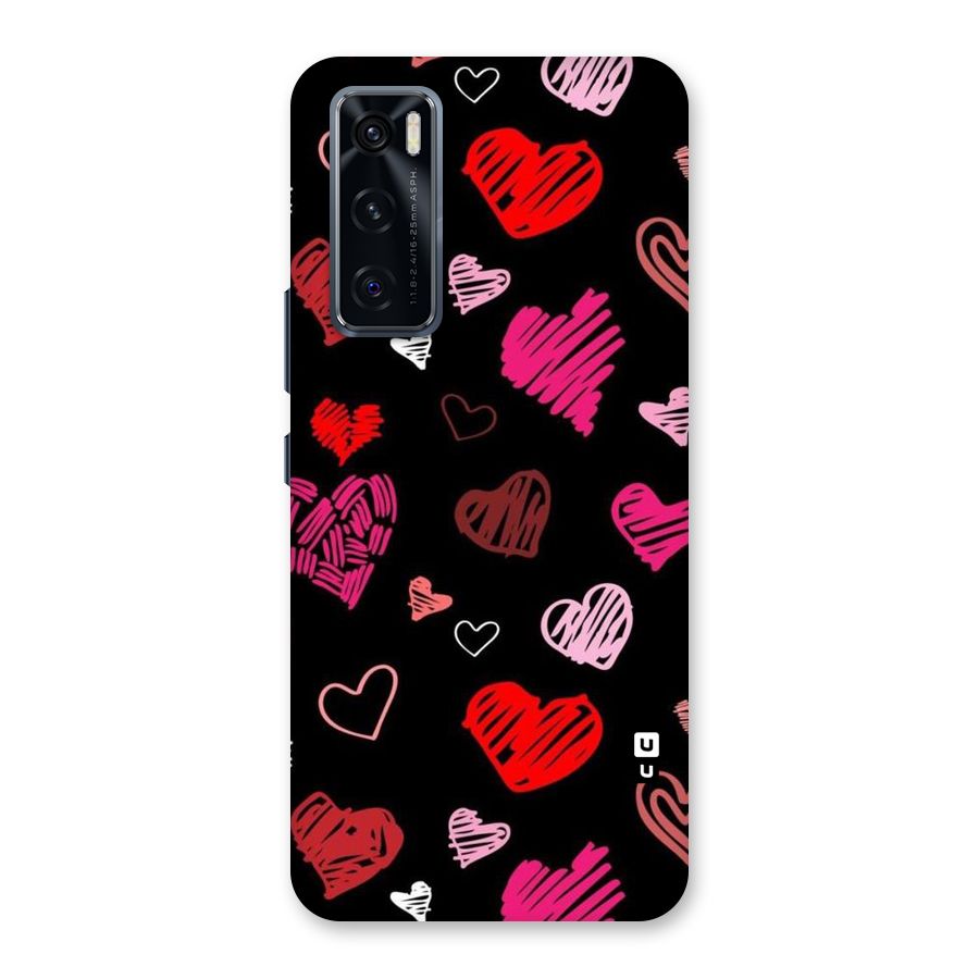 Hearts Art Pattern Back Case for Vivo V20 SE