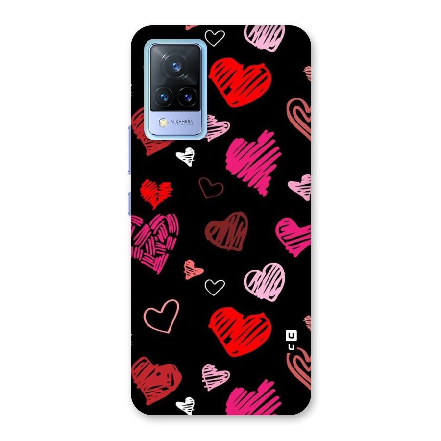 Hearts Art Pattern Back Case for Vivo V21 5G