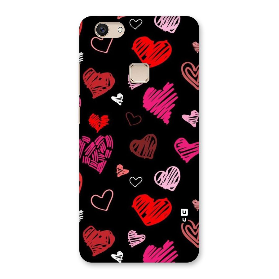 Hearts Art Pattern Back Case for Vivo V7