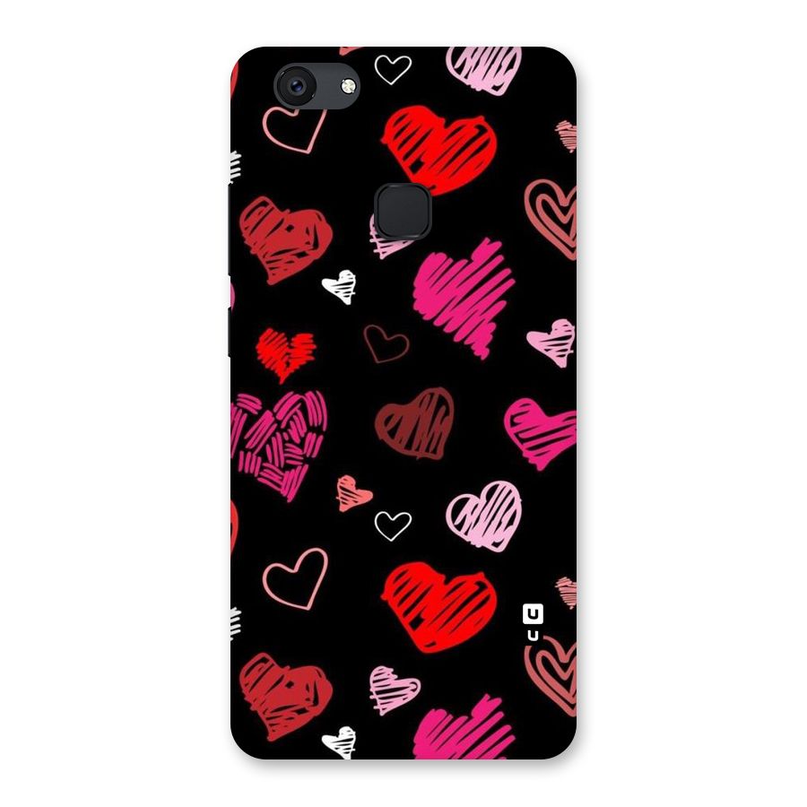 Hearts Art Pattern Back Case for Vivo V7 Plus