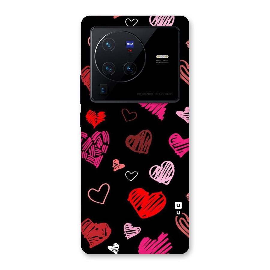 Hearts Art Pattern Back Case for Vivo X80 Pro