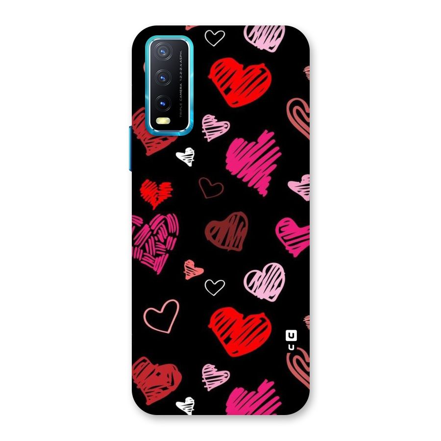 Hearts Art Pattern Back Case for Vivo Y20G