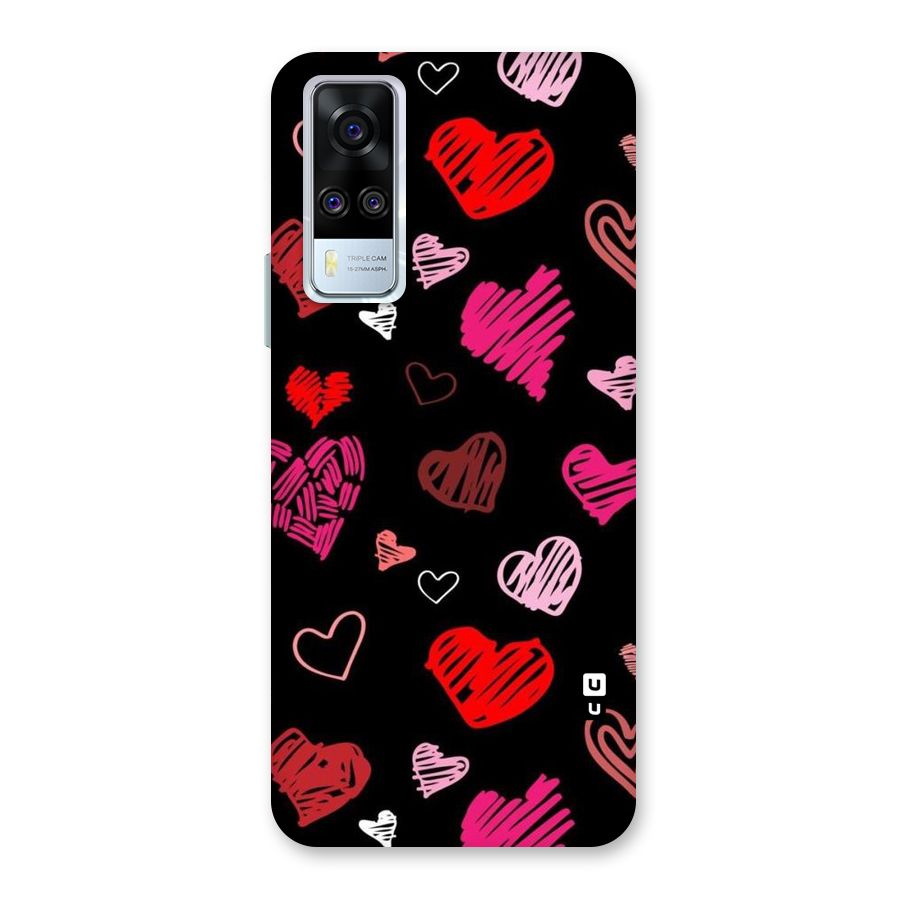 Hearts Art Pattern Back Case for Vivo Y31