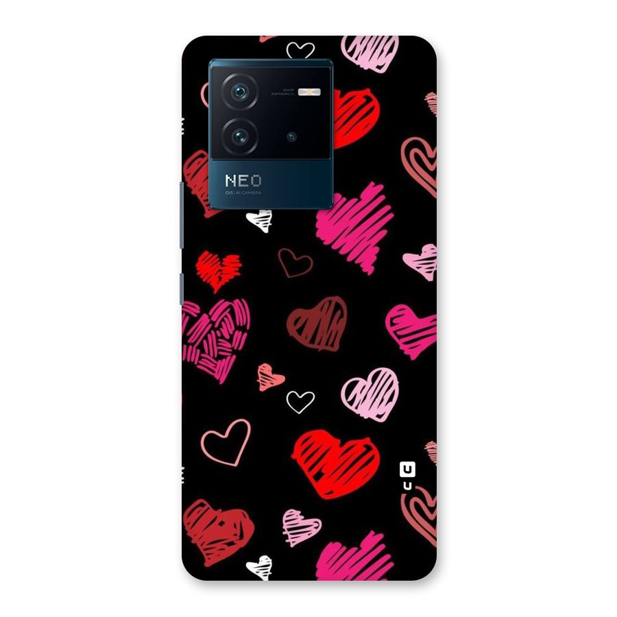 Hearts Art Pattern Back Case for Vivo iQOO Neo 6 5G