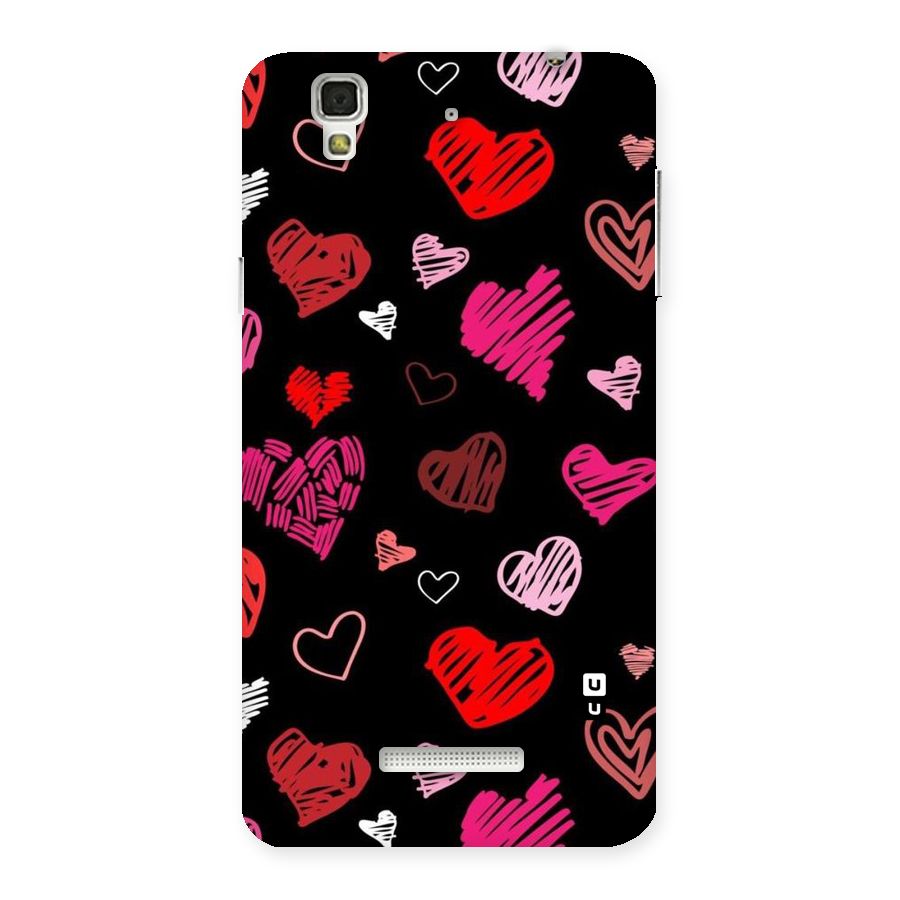Hearts Art Pattern Back Case for Yu Yureka