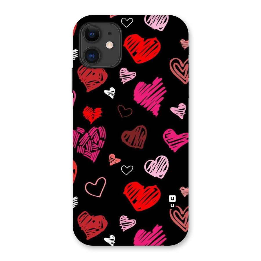 Hearts Art Pattern Back Case for iPhone 11
