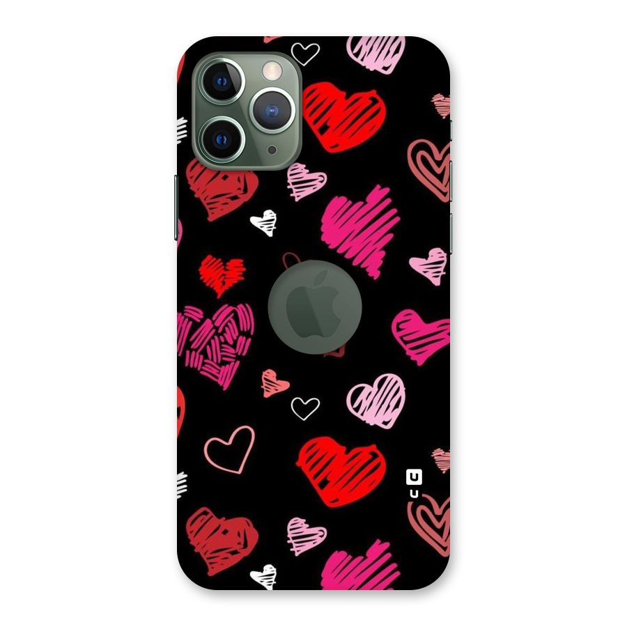 Hearts Art Pattern Back Case for iPhone 11 Pro Logo  Cut