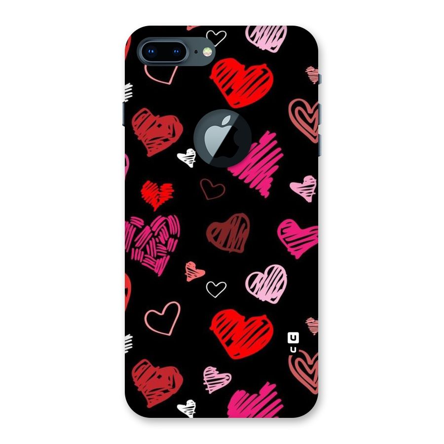 Hearts Art Pattern Back Case for iPhone 7 Plus Logo Cut