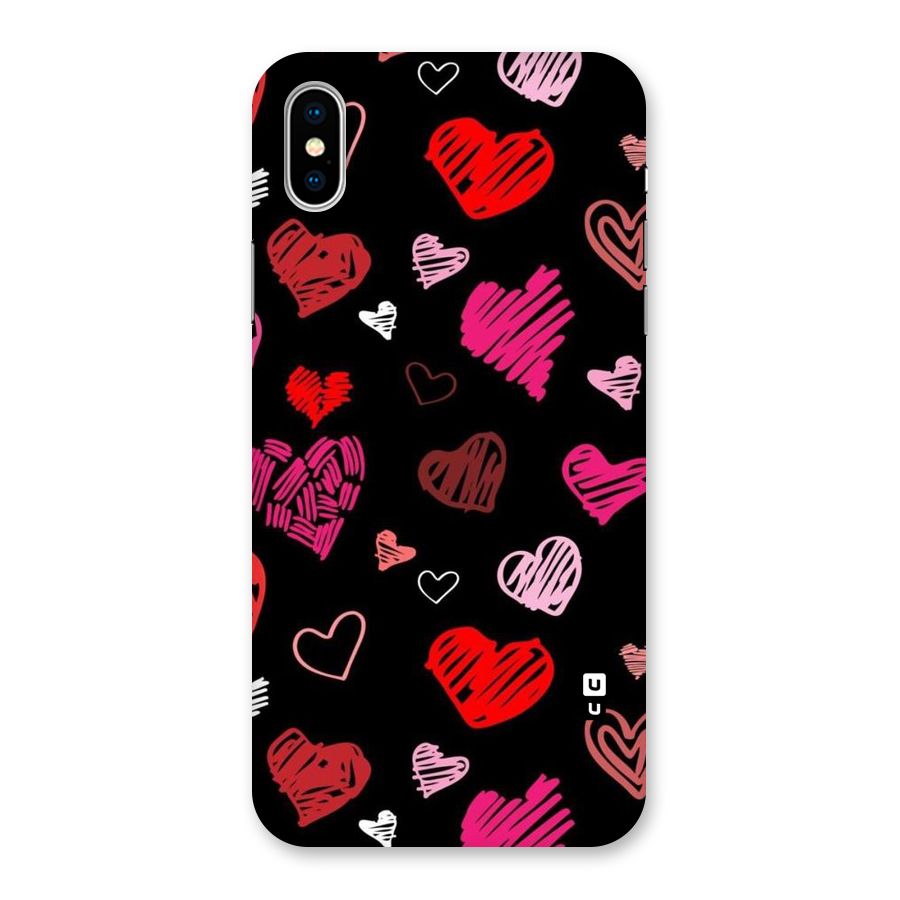 Hearts Art Pattern Back Case for iPhone X