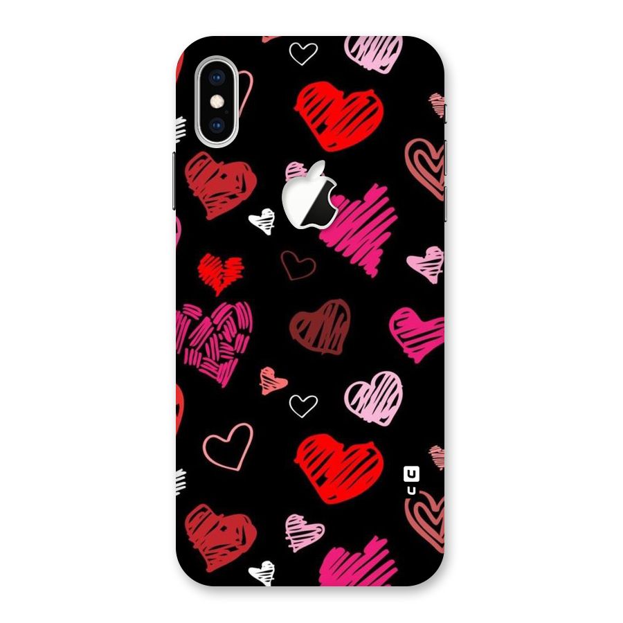 Hearts Art Pattern Back Case for iPhone XS Max Apple Cut