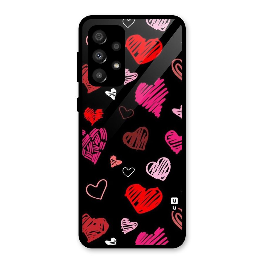 Hearts Art Pattern Glass Back Case for Galaxy A32