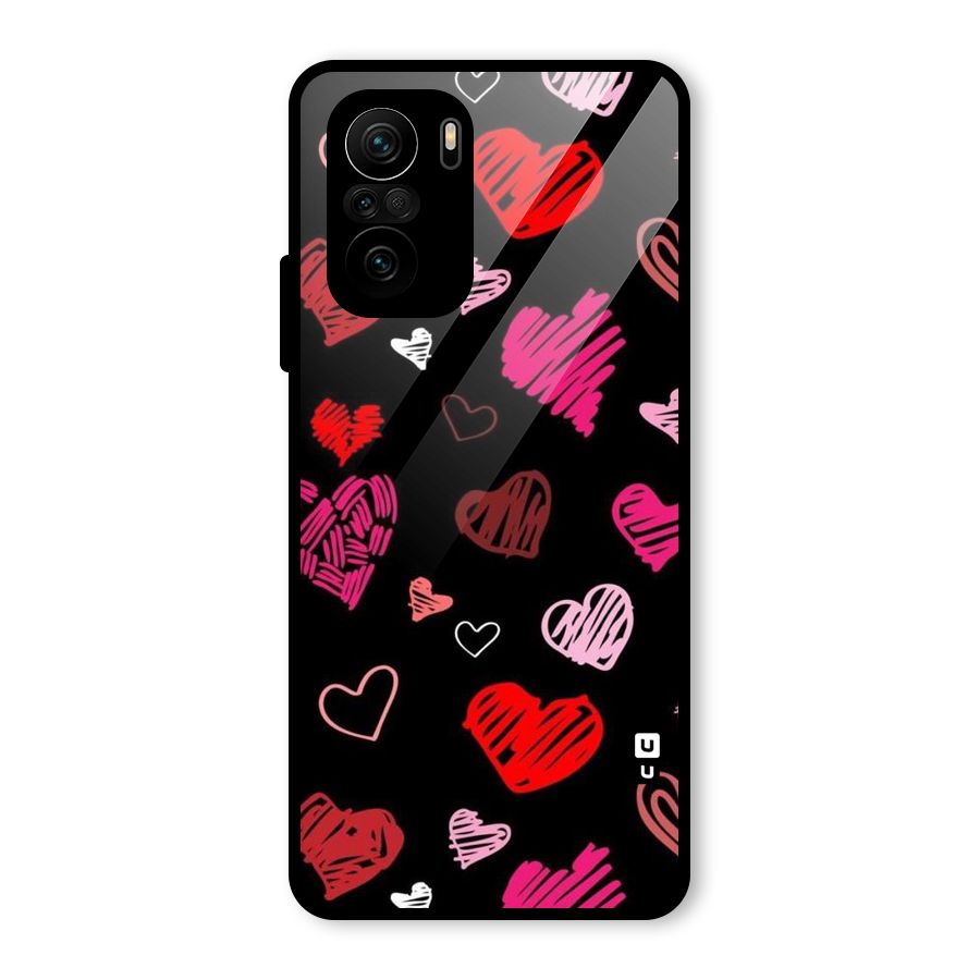 Hearts Art Pattern Glass Back Case for Mi 11X Pro