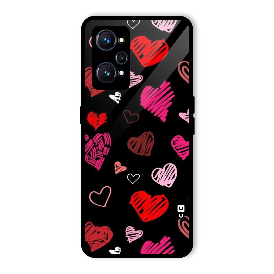 Hearts Art Pattern Glass Back Case for Realme GT 2