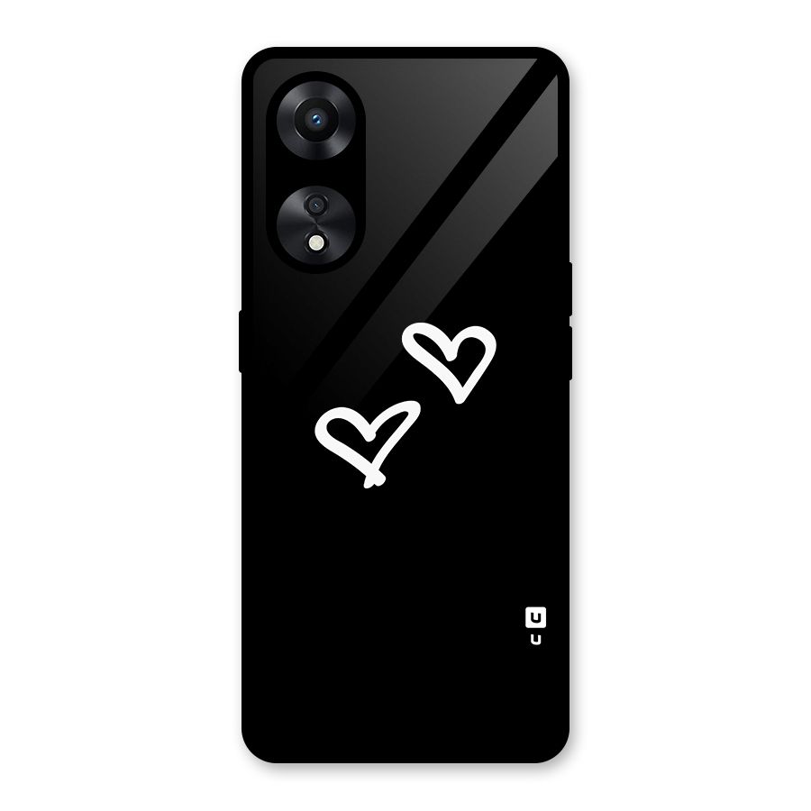 Hearts Love Glass Back Case for Oppo A78