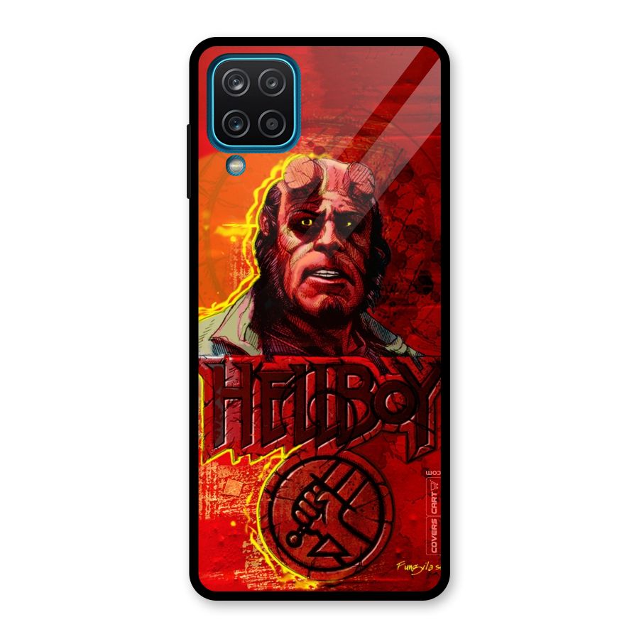 Hellboy Artwork Glass Back Case for Galaxy A12