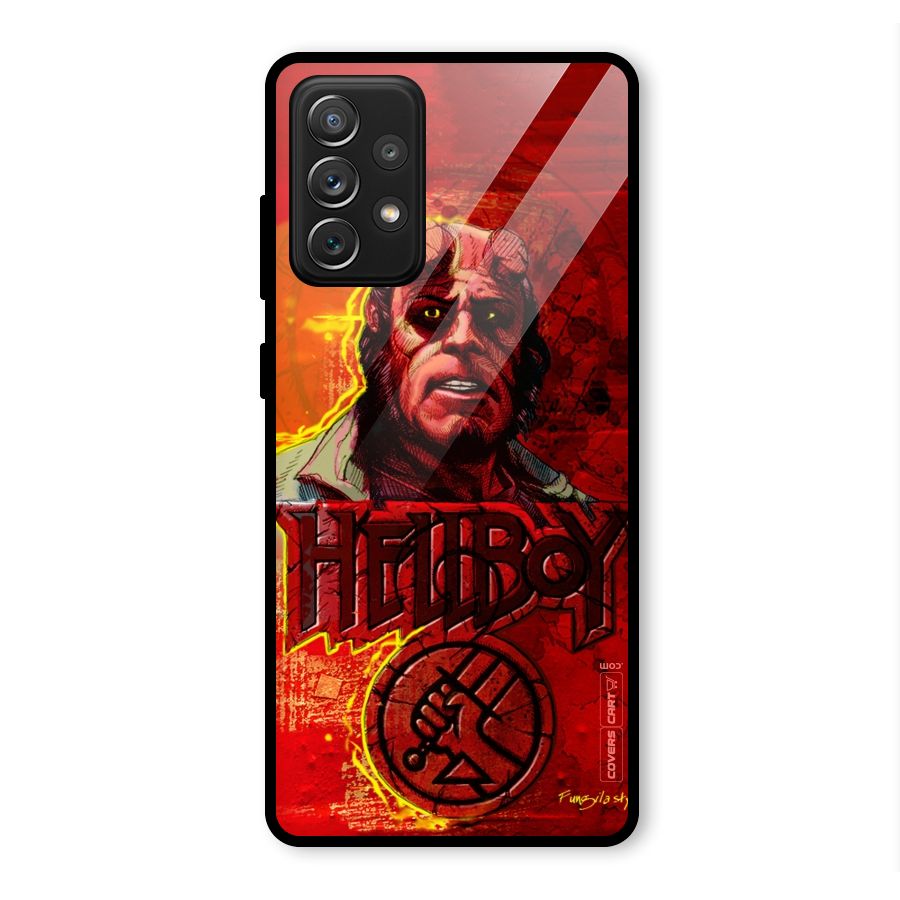 Hellboy Artwork Glass Back Case for Galaxy A72