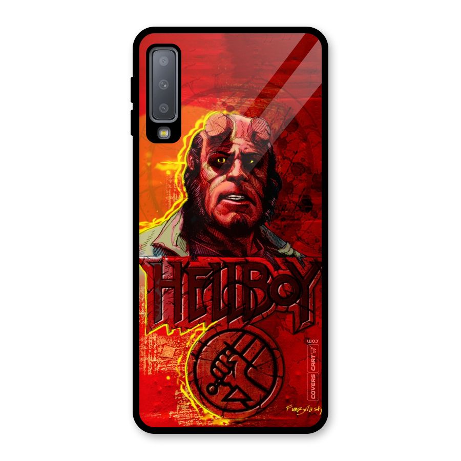 Hellboy Artwork Glass Back Case for Galaxy A7 (2018)