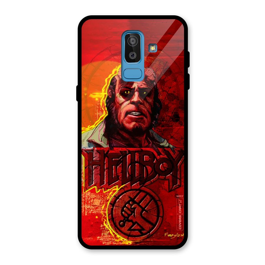 Hellboy Artwork Glass Back Case for Galaxy J8