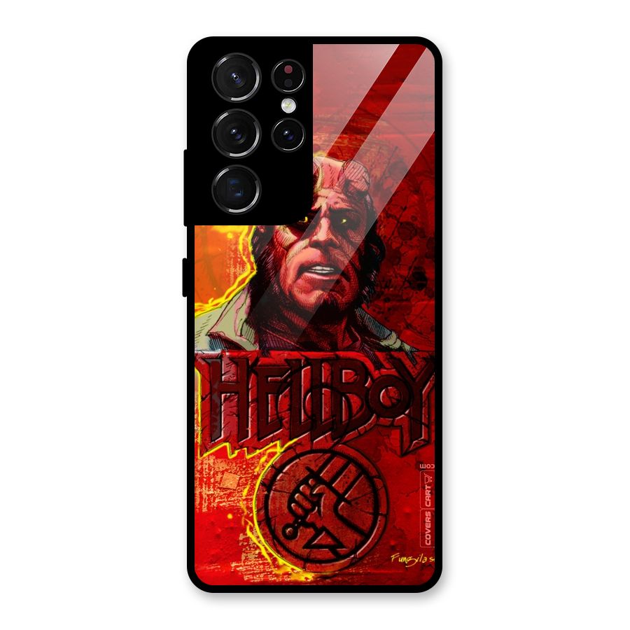 Hellboy Artwork Glass Back Case for Galaxy S21 Ultra 5G