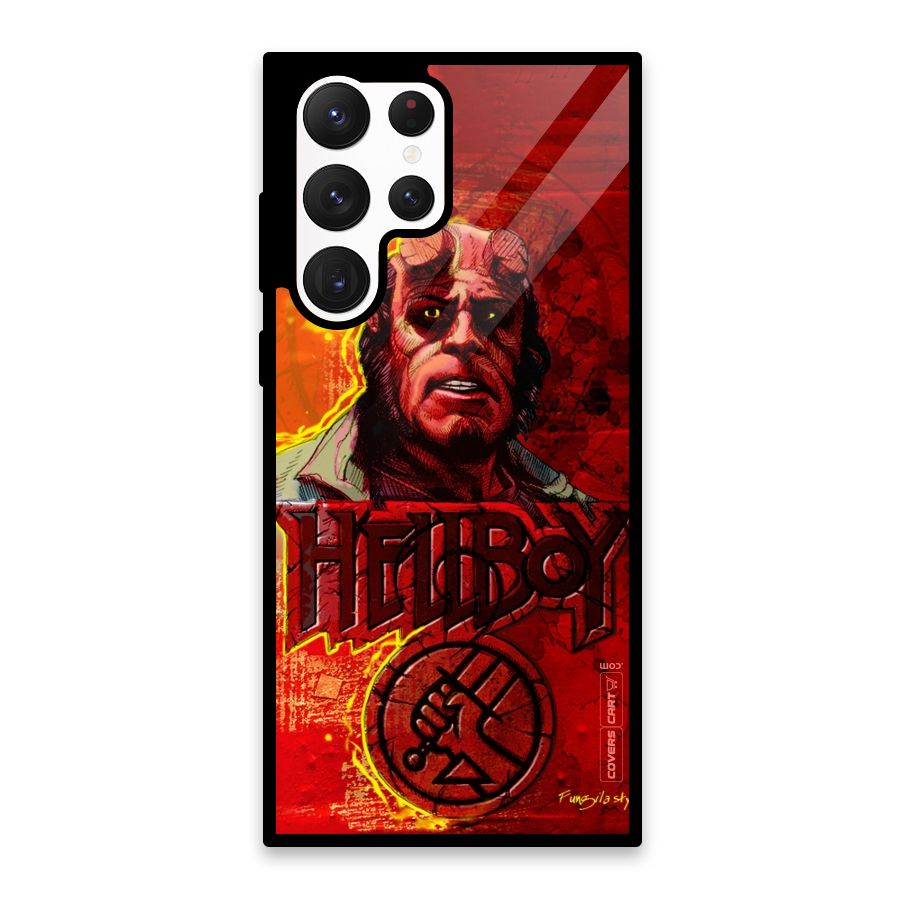 Hellboy Artwork Glass Back Case for Galaxy S22 Ultra 5G