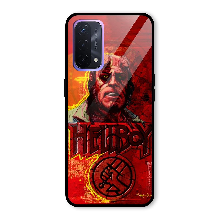 Hellboy Artwork Glass Back Case for Oppo A74 5G