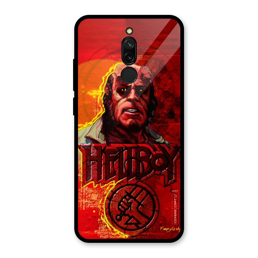 Hellboy Artwork Glass Back Case for Redmi 8