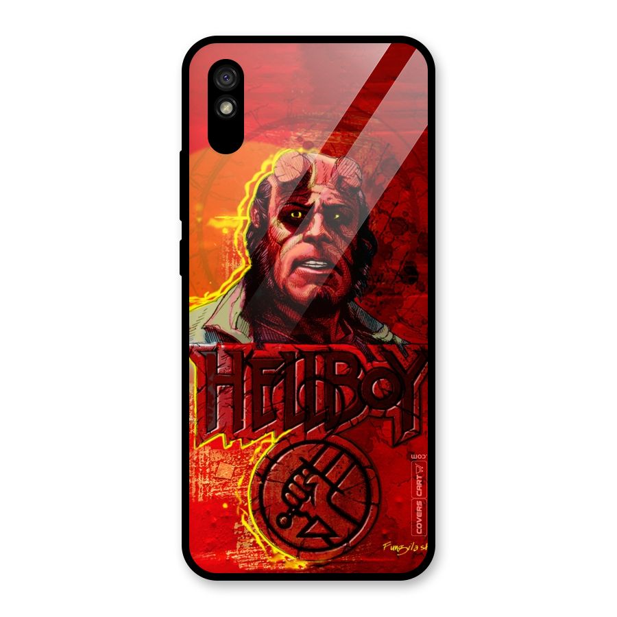 Hellboy Artwork Glass Back Case for Redmi 9A