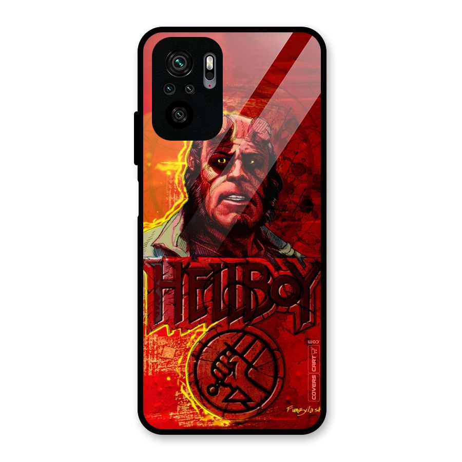 Hellboy Artwork Glass Back Case for Redmi Note 10S