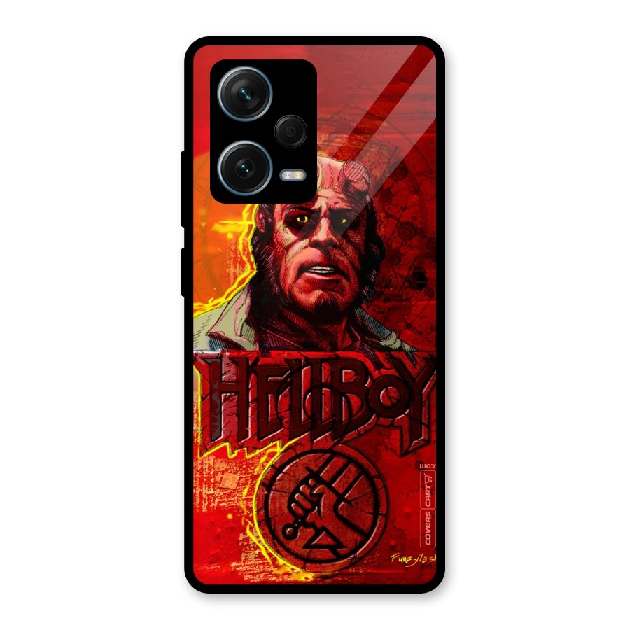 Hellboy Artwork Glass Back Case for Redmi Note 12 Pro Plus 5G