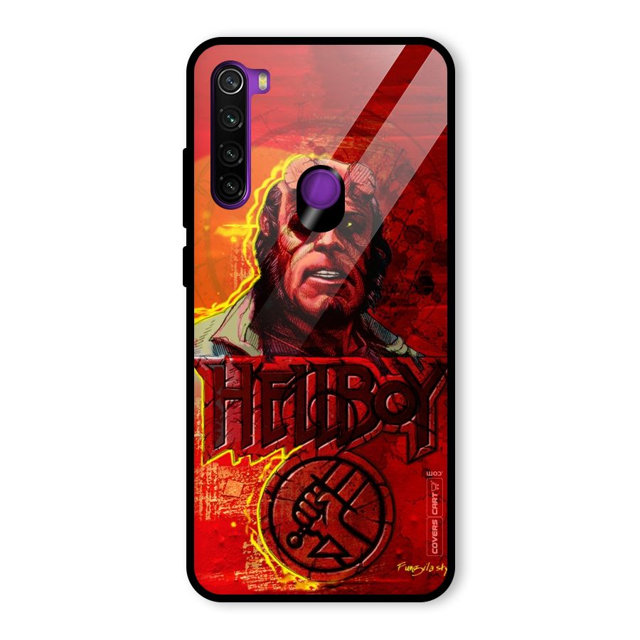 Hellboy Artwork Glass Back Case for Redmi Note 8