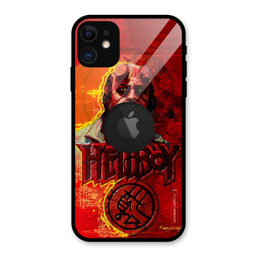 Hellboy Artwork Glass Back Case for iPhone 11 Logo Cut