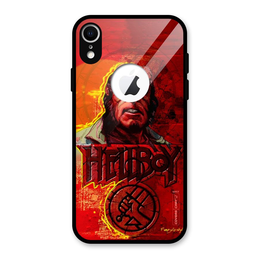 Hellboy Artwork Glass Back Case for iPhone XR Logo Cut