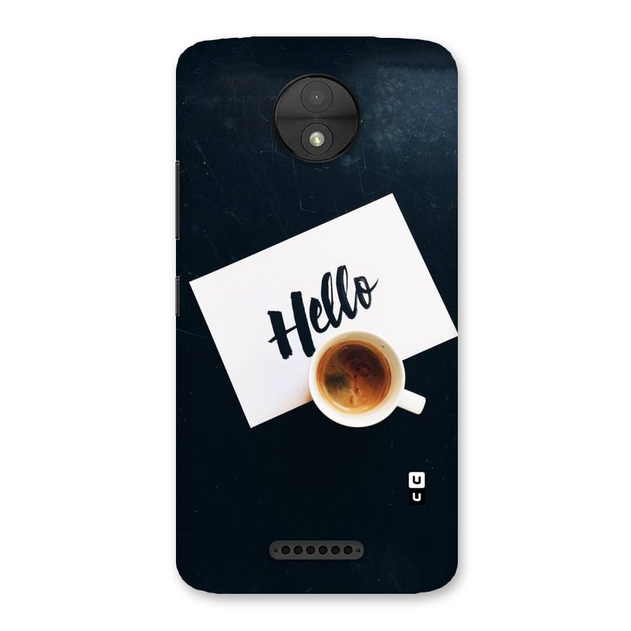 Hello Coffee Back Case for Moto C
