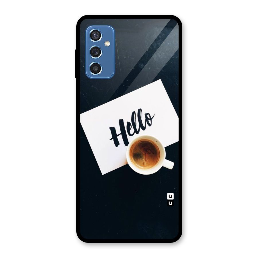 Hello Coffee Glass Back Case for Galaxy M52 5G