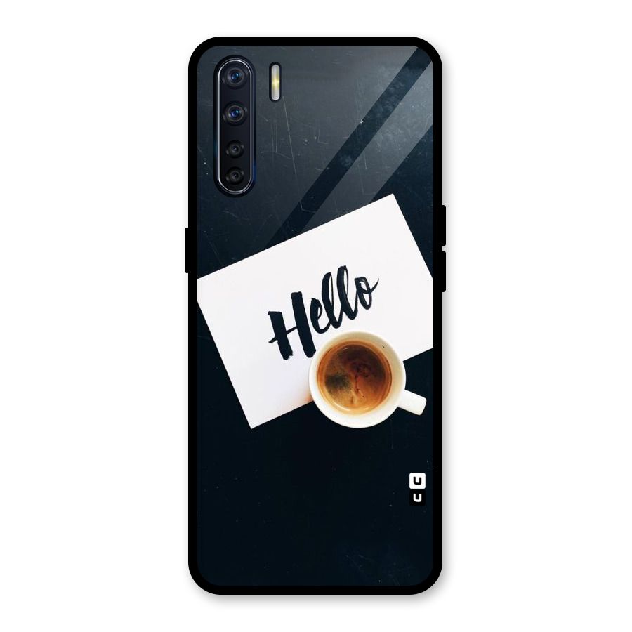 Hello Coffee Glass Back Case for Oppo F15