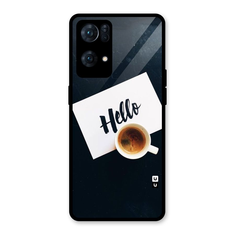 Hello Coffee Glass Back Case for Oppo Reno7 Pro 5G
