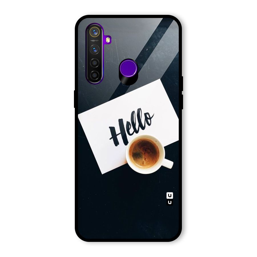 Hello Coffee Glass Back Case for Realme 5 Pro