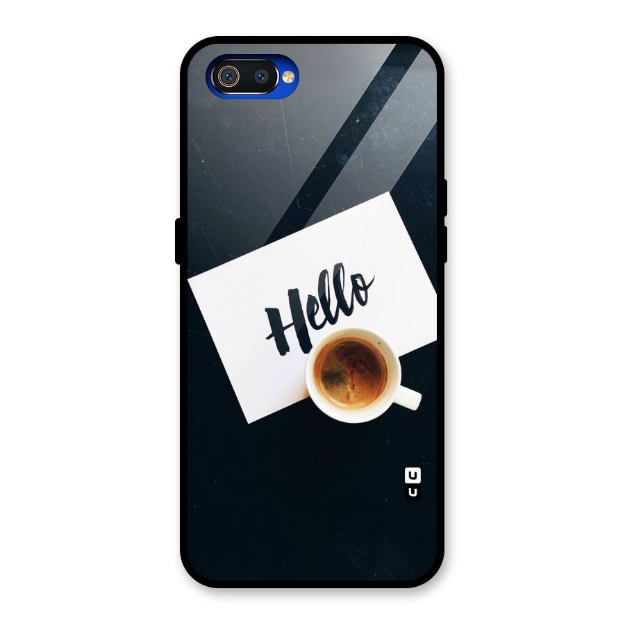Hello Coffee Glass Back Case for Realme C2