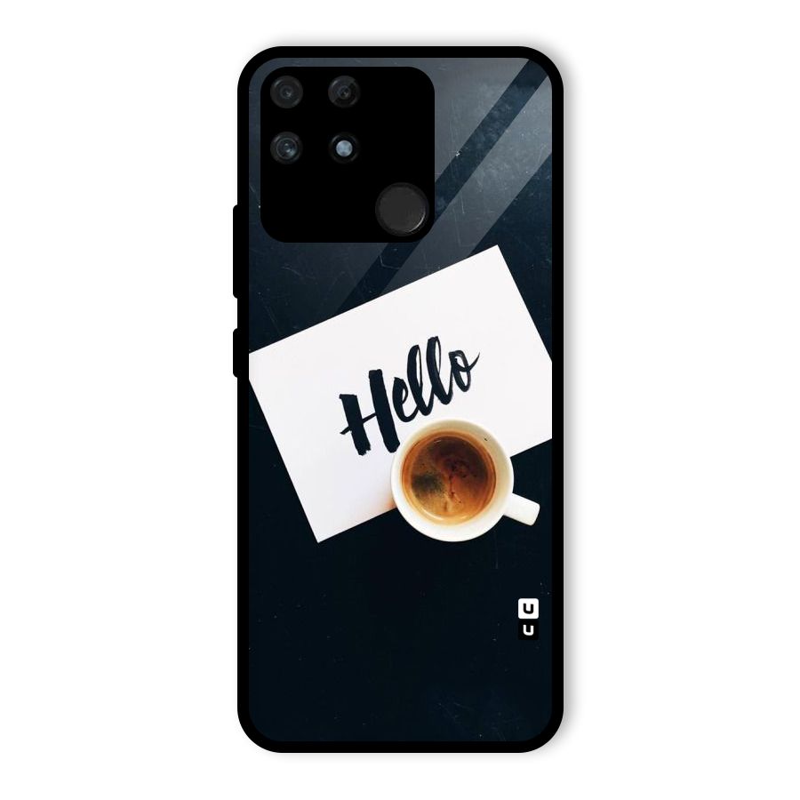 Hello Coffee Glass Back Case for Realme Narzo 50A