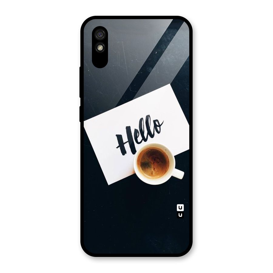Hello Coffee Glass Back Case for Redmi 9i
