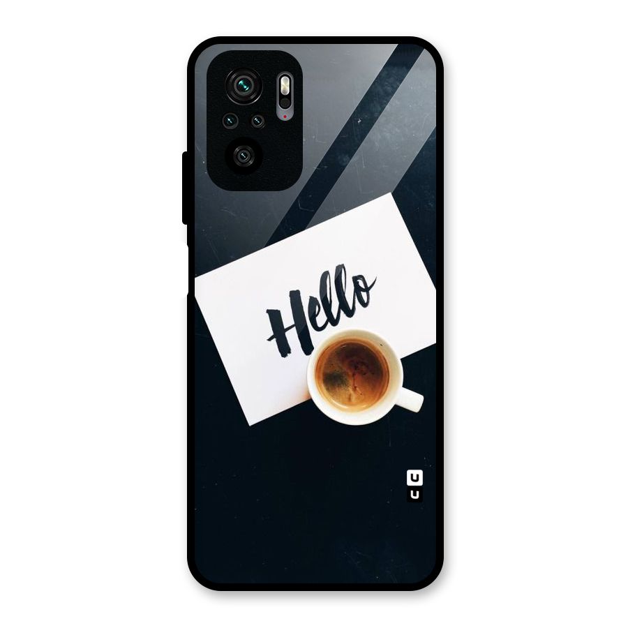 Hello Coffee Glass Back Case for Redmi Note 10S